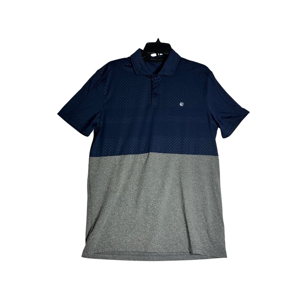 Asher Golf Blue Grey Polo Shirt Mens Medium